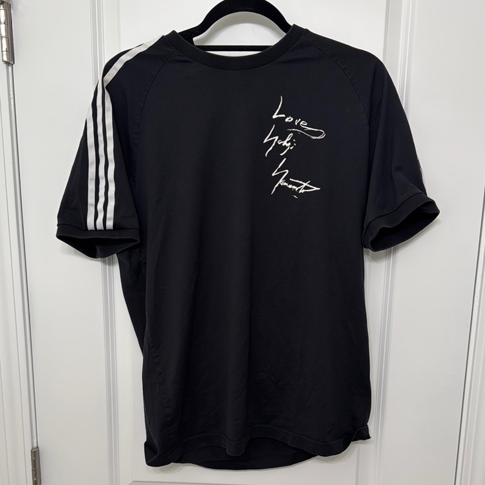 Y-3 Black Short Sleeve Tee with Athletic Flair
